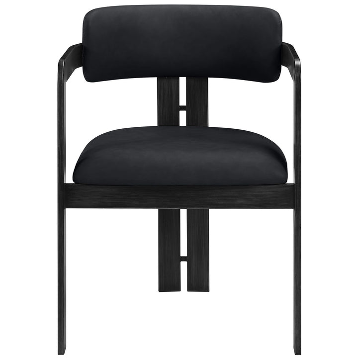 Aurum Vegan Leather Upholstered Dining Chair — Black / Graphite Black
