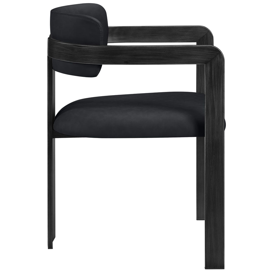 Aurum Vegan Leather Upholstered Dining Chair — Black / Graphite Black
