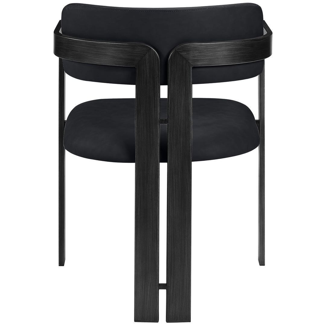 Aurum Vegan Leather Upholstered Dining Chair — Black / Graphite Black