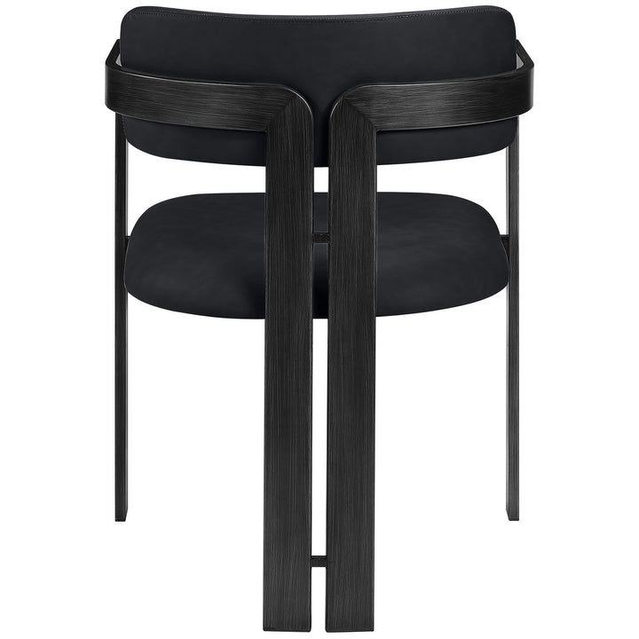 Aurum Vegan Leather Upholstered Dining Chair — Black / Graphite Black