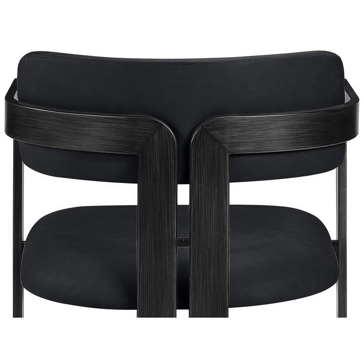Aurum Vegan Leather Upholstered Dining Chair — Black / Graphite Black