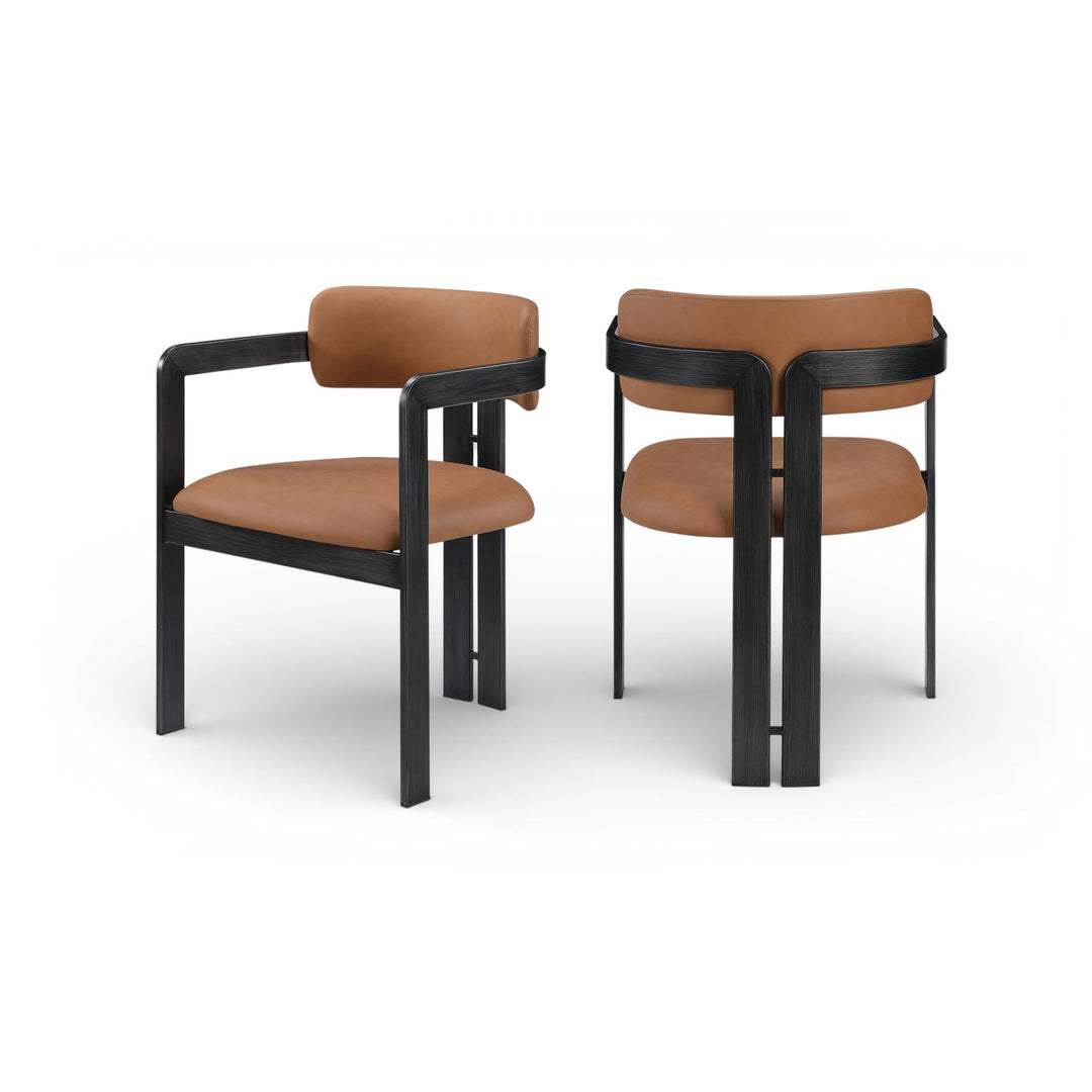 Aurum Cognac Vegan Leather Upholstered Dining Chair