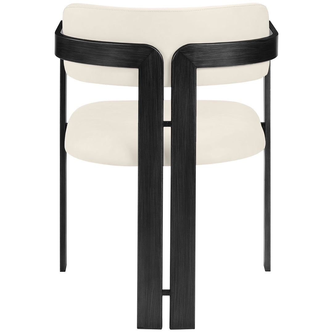 Aurum Vegan Leather Upholstered Dining Chair — Cream / Graphite Black
