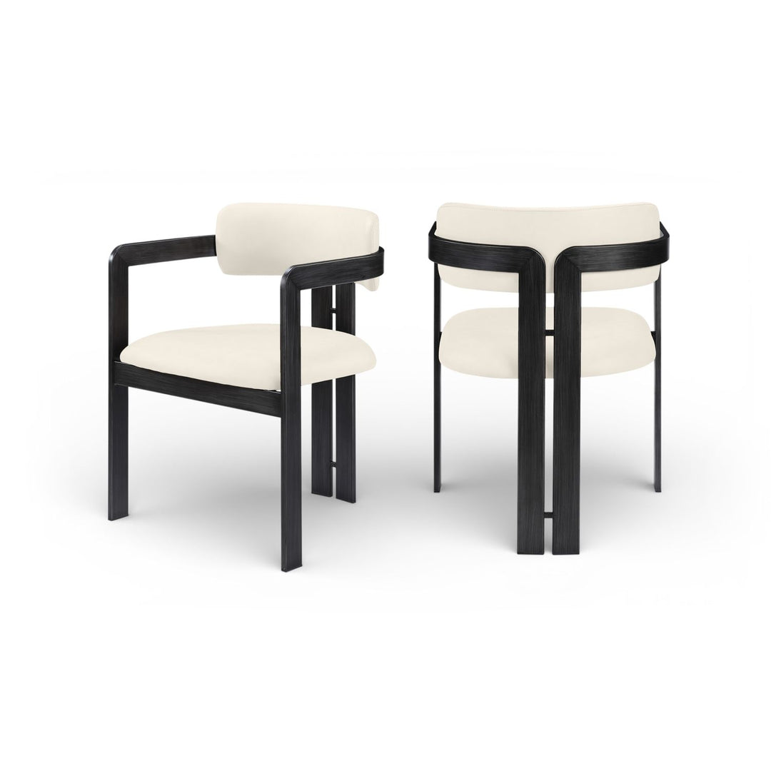 Aurum Cream Vegan Leather Upholstered Dining Chair