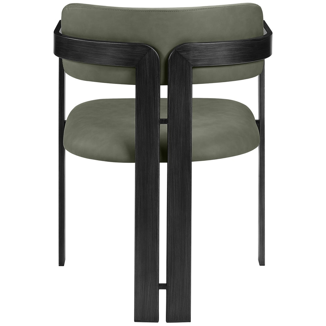 Aurum Vegan Leather Upholstered Dining Chair — Green / Graphite Black
