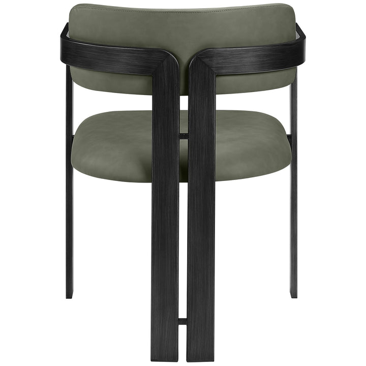 Aurum Vegan Leather Upholstered Dining Chair — Green / Graphite Black