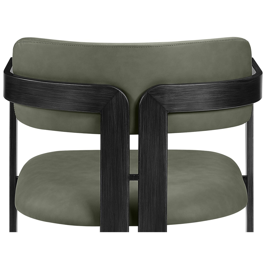 Aurum Vegan Leather Upholstered Dining Chair — Green / Graphite Black