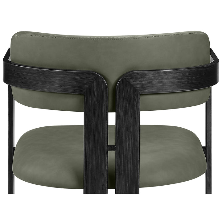 Aurum Vegan Leather Upholstered Dining Chair — Green / Graphite Black