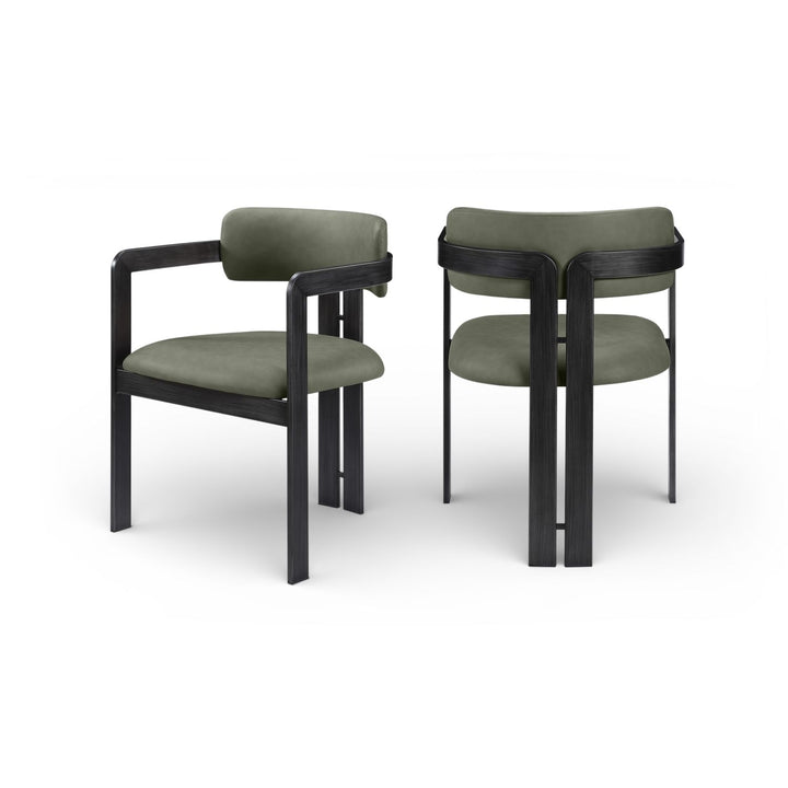 Aurum Green Vegan Leather Upholstered Dining Chair