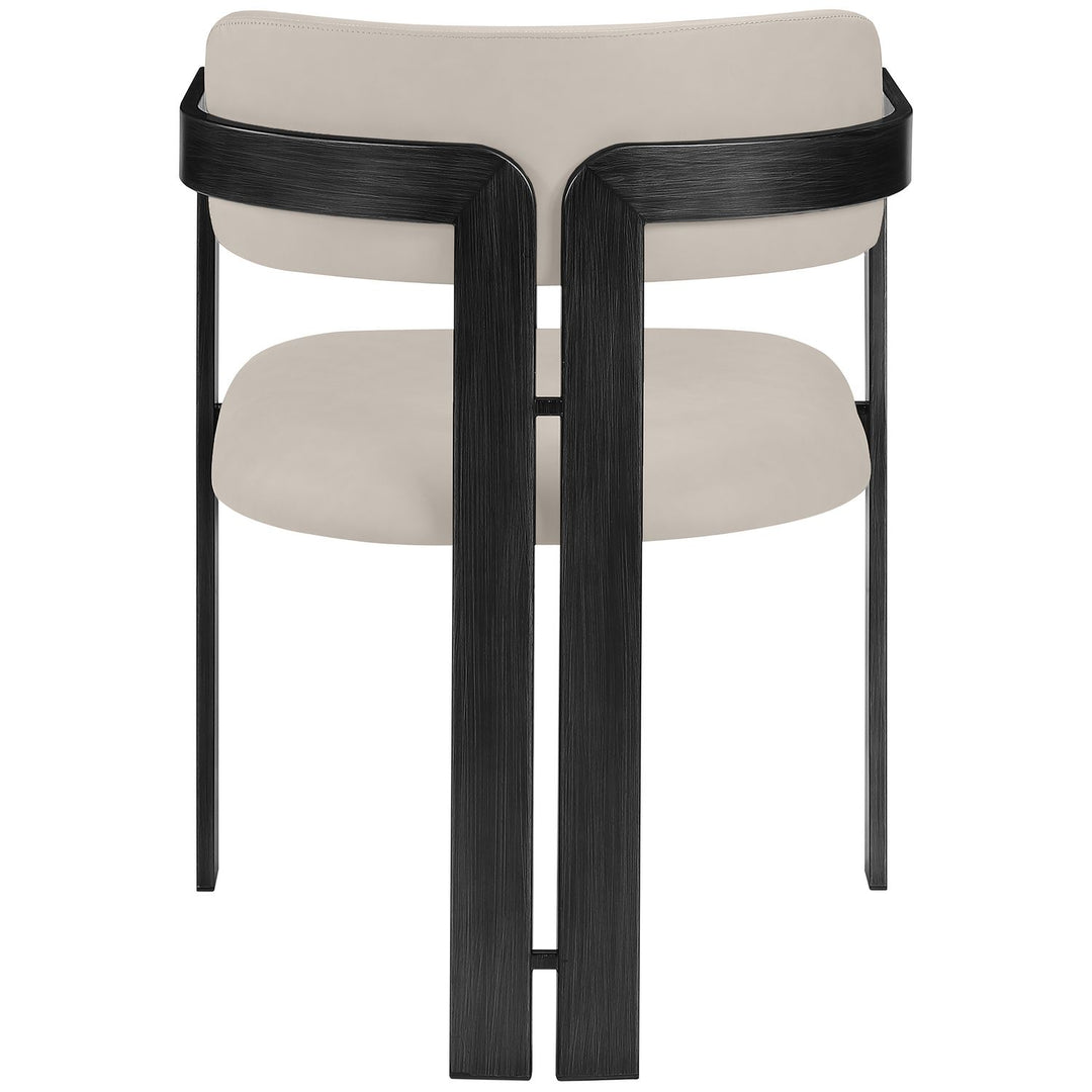 Aurum Vegan Leather Upholstered Dining Chair — Taupe / Graphite Black
