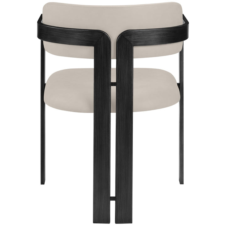 Aurum Vegan Leather Upholstered Dining Chair — Taupe / Graphite Black