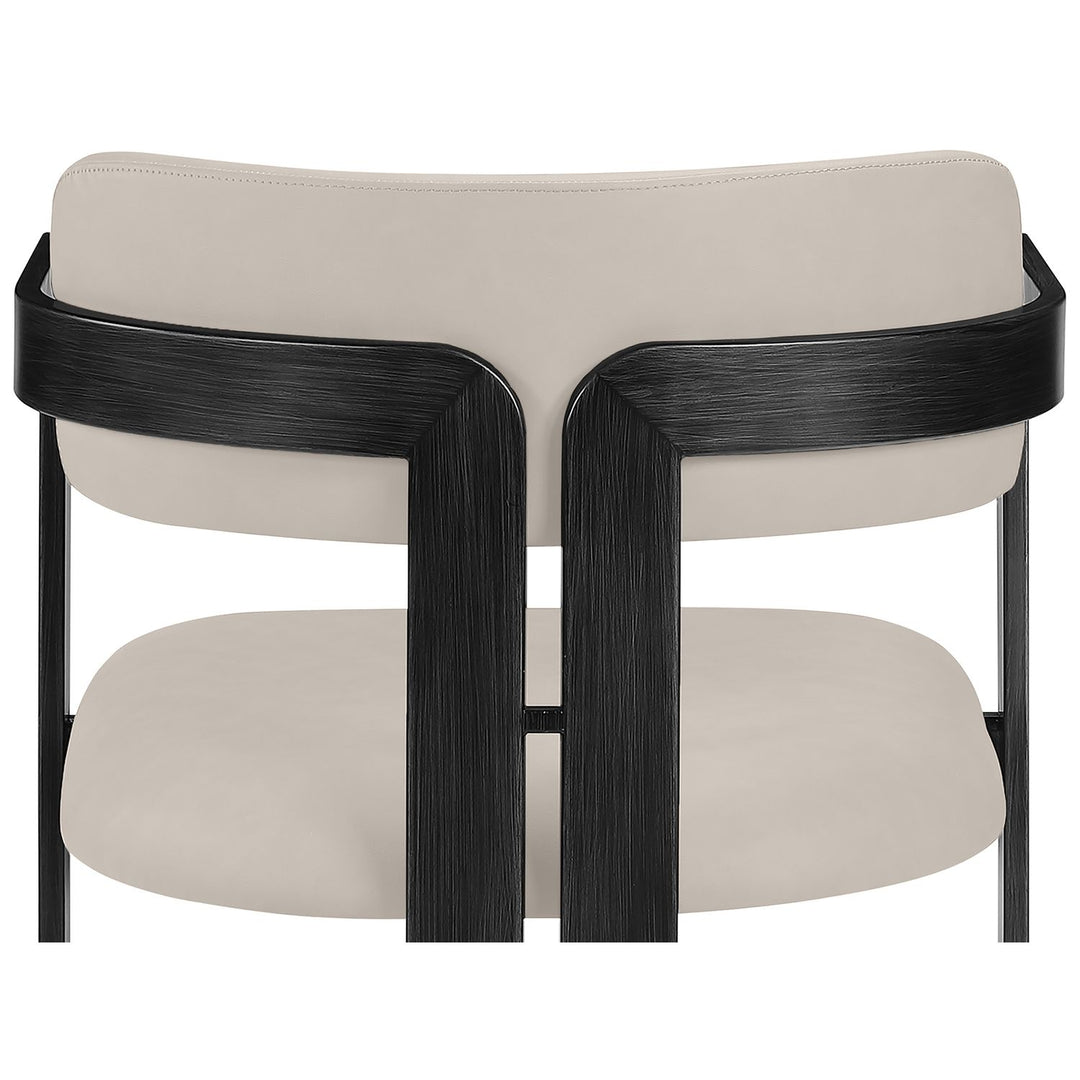 Aurum Vegan Leather Upholstered Dining Chair — Taupe / Graphite Black