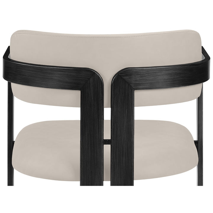 Aurum Vegan Leather Upholstered Dining Chair — Taupe / Graphite Black