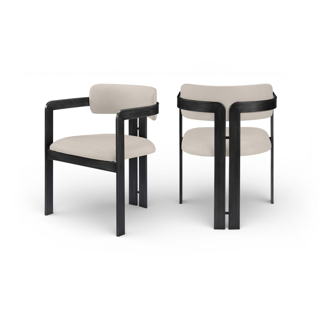 Aurum Taupe Vegan Leather Upholstered Dining Chair