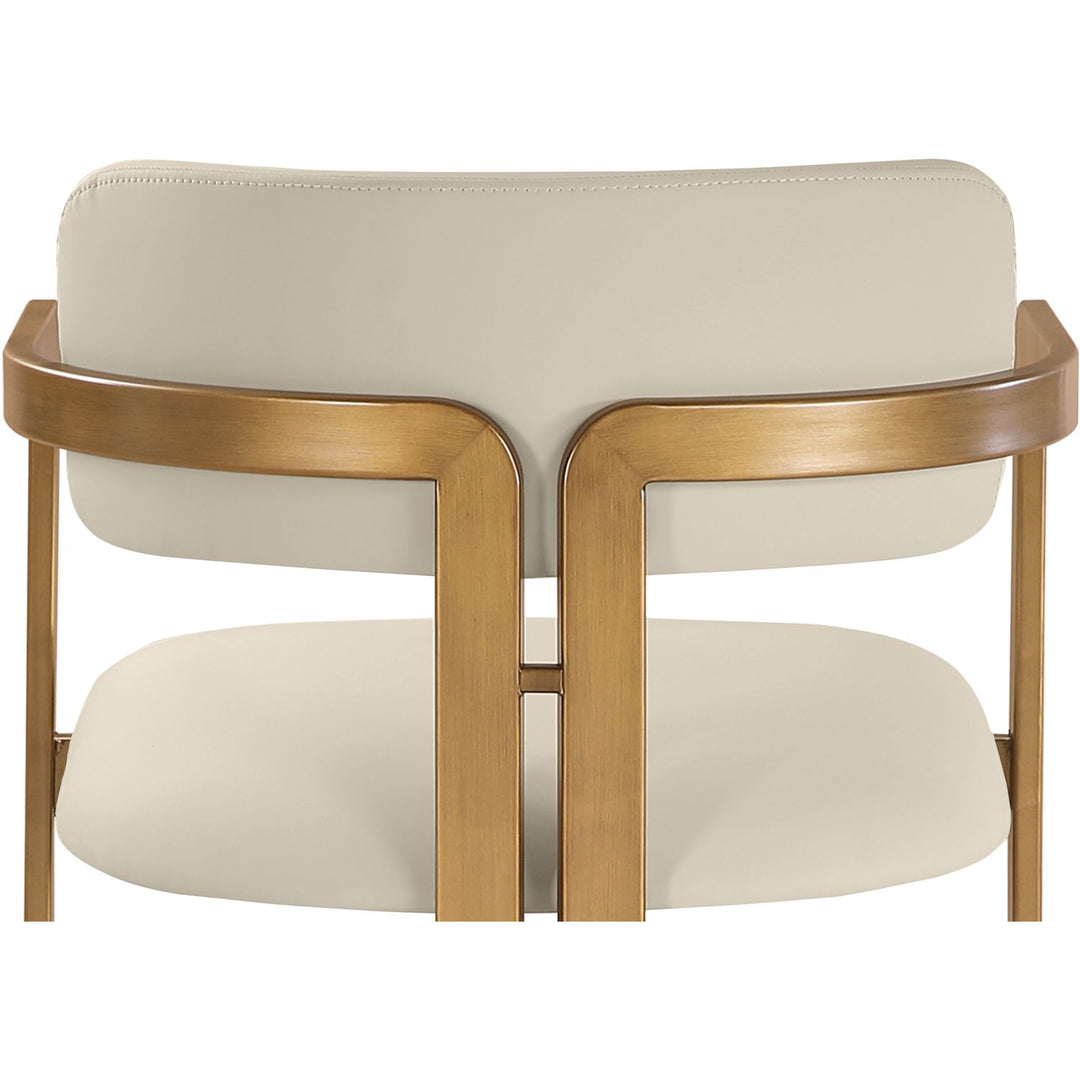 Aurum Vegan Leather Upholstered Counter Stool — Beige / Brushed Brass