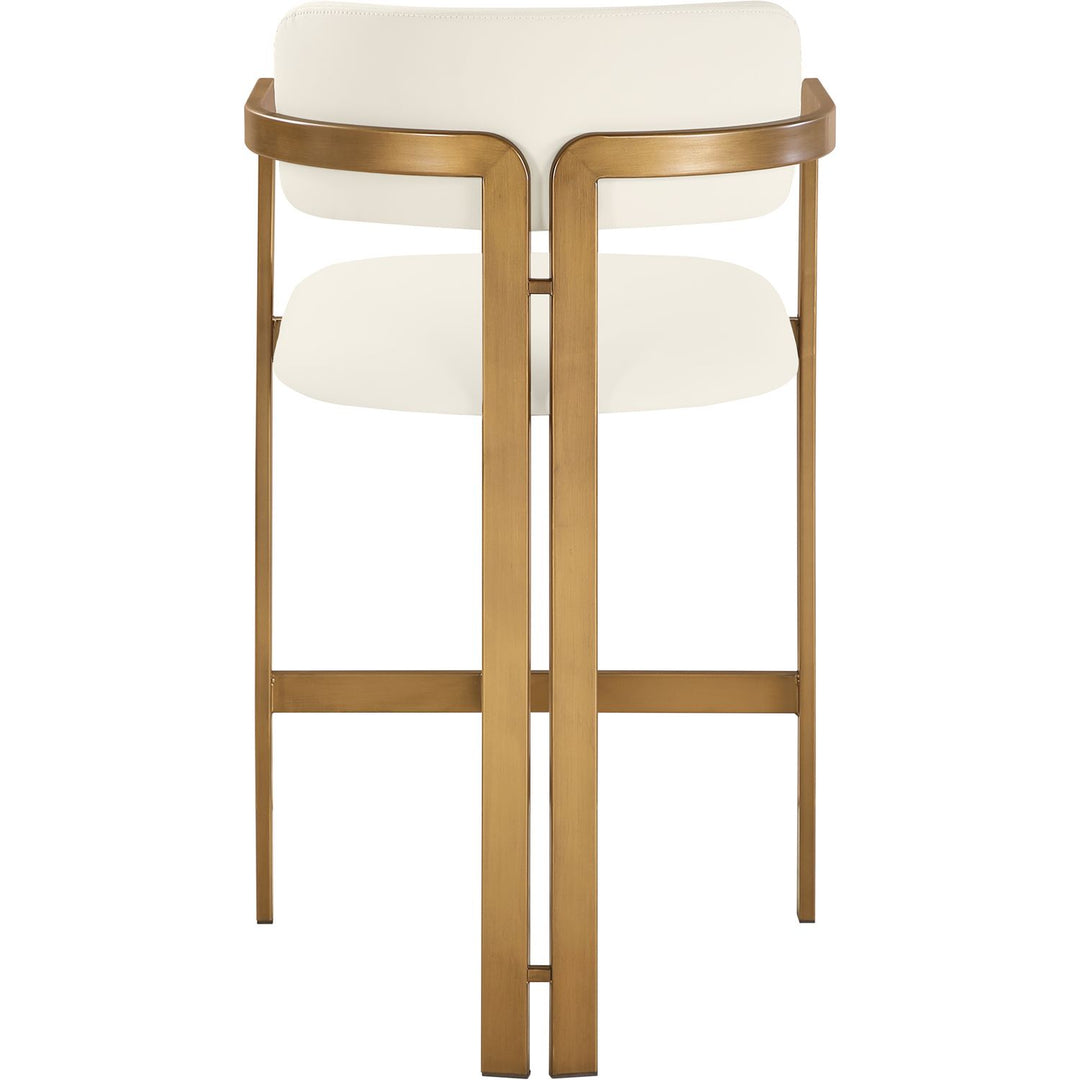 Aurum Vegan Leather Upholstered Counter Stool — Cream / Brushed Brass