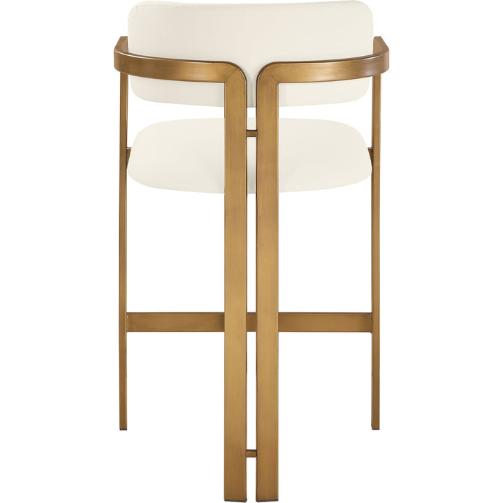 Aurum Vegan Leather Upholstered Counter Stool — Cream / Brushed Brass