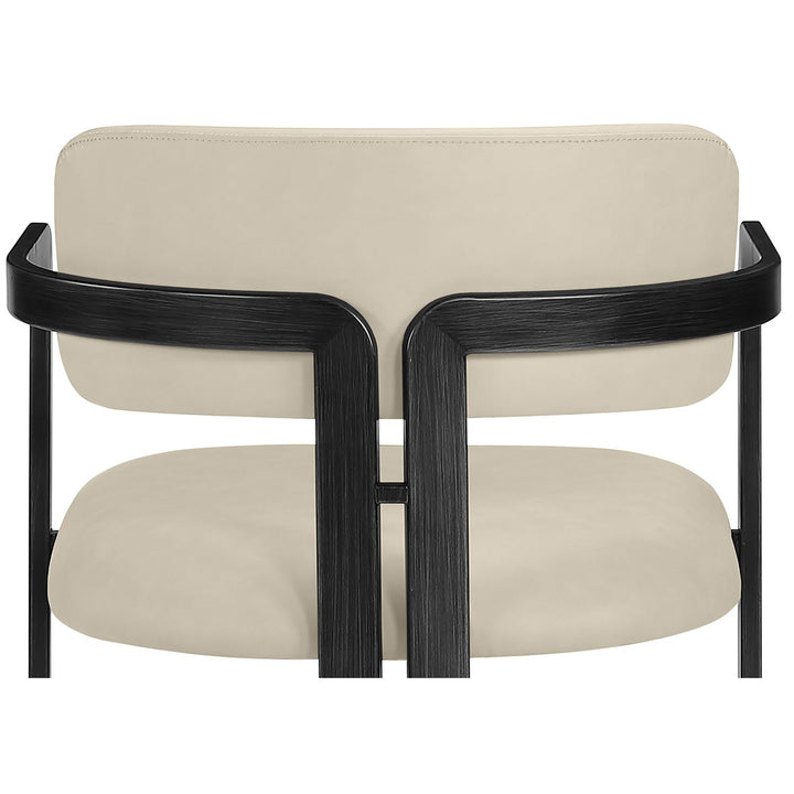Aurum Vegan Leather Upholstered Counter Stool — Beige / Graphite Black