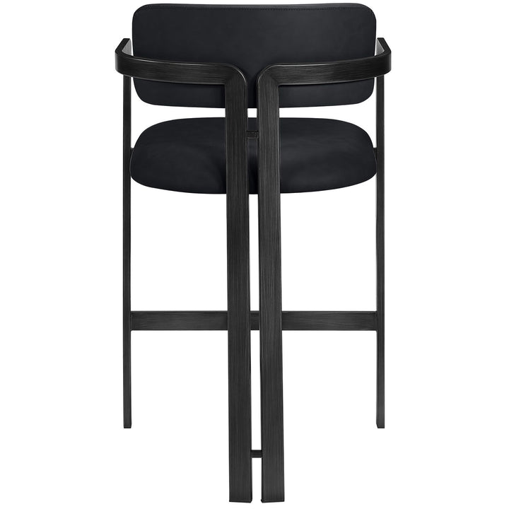Aurum Vegan Leather Upholstered Counter Stool — Black / Graphite Black
