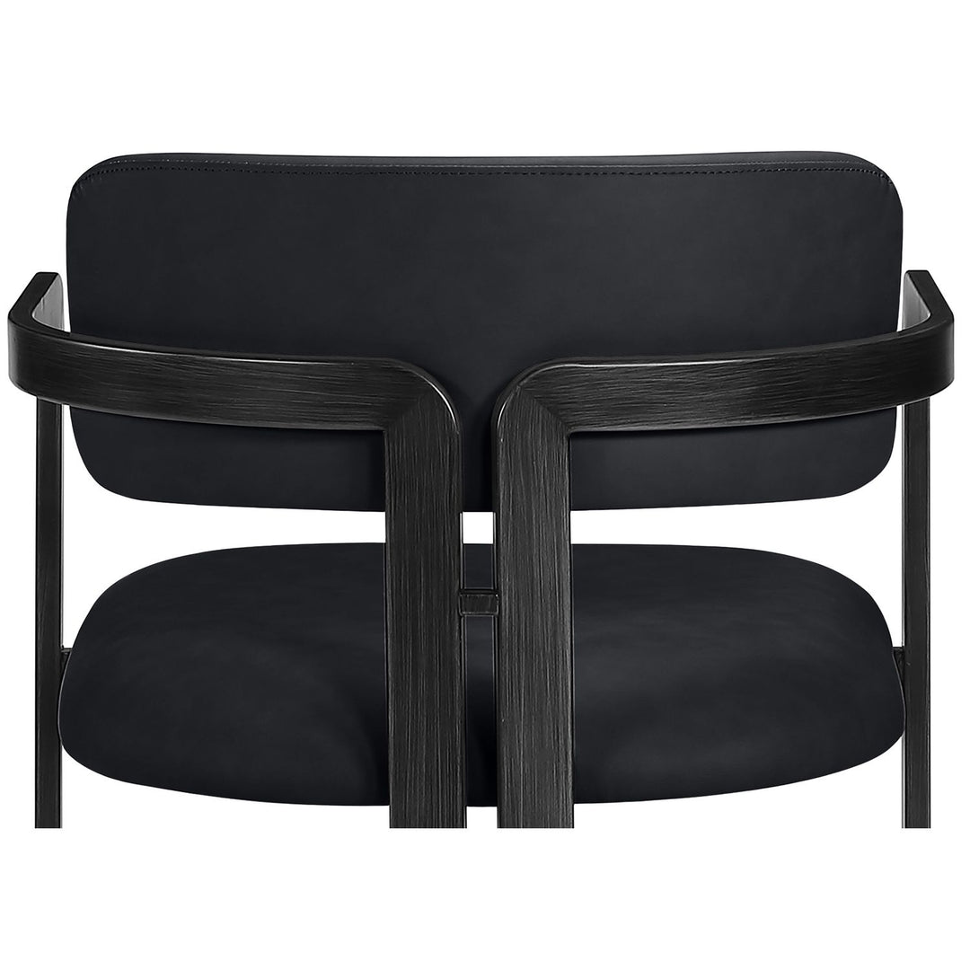 Aurum Vegan Leather Upholstered Counter Stool — Black / Graphite Black