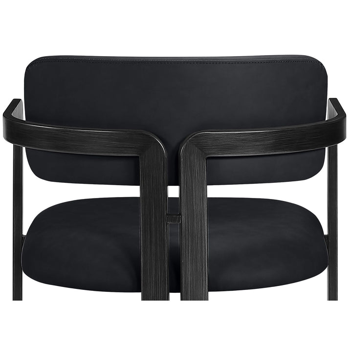 Aurum Vegan Leather Upholstered Counter Stool — Black / Graphite Black