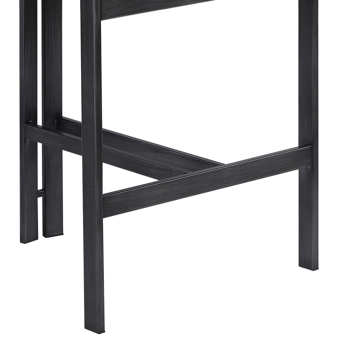 Aurum Vegan Leather Upholstered Counter Stool — Cognac / Graphite Black