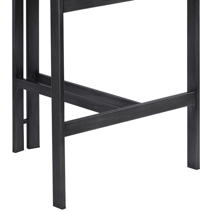 Aurum Vegan Leather Upholstered Counter Stool — Cognac / Graphite Black