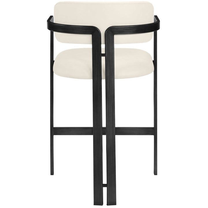 Aurum Vegan Leather Upholstered Counter Stool — Cream / Graphite Black