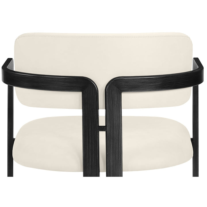 Aurum Vegan Leather Upholstered Counter Stool — Cream / Graphite Black