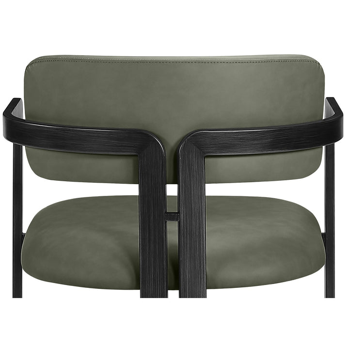 Aurum Vegan Leather Upholstered Counter Stool — Green / Graphite Black