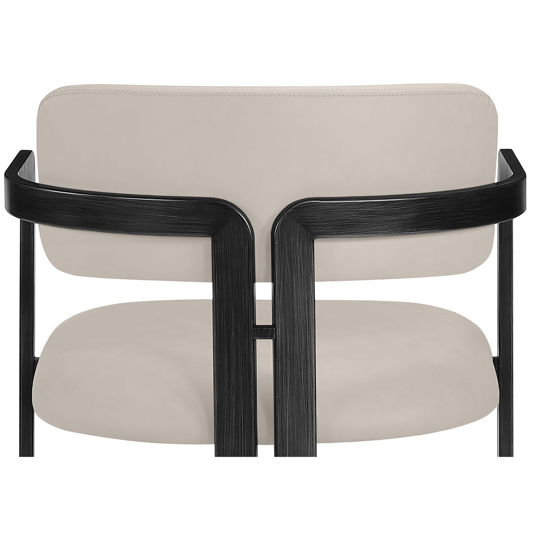 Aurum Vegan Leather Upholstered Counter Stool — Taupe / Graphite Black