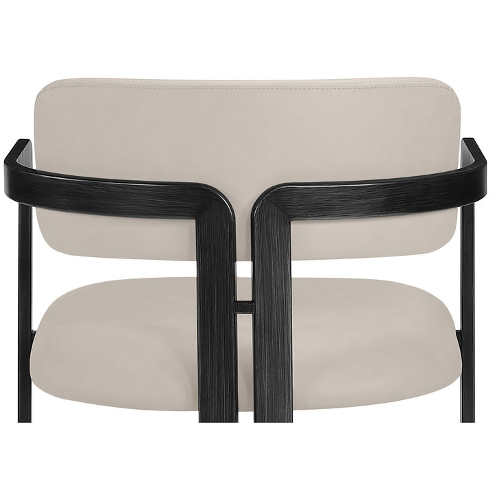 Aurum Vegan Leather Upholstered Counter Stool — Taupe / Graphite Black