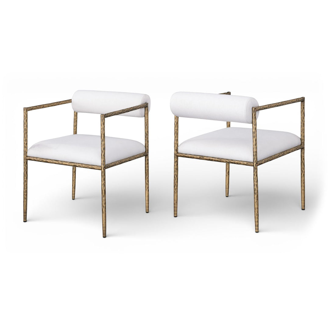 Axis Cream Linen Textured Fabric Upholstered Dining Chair