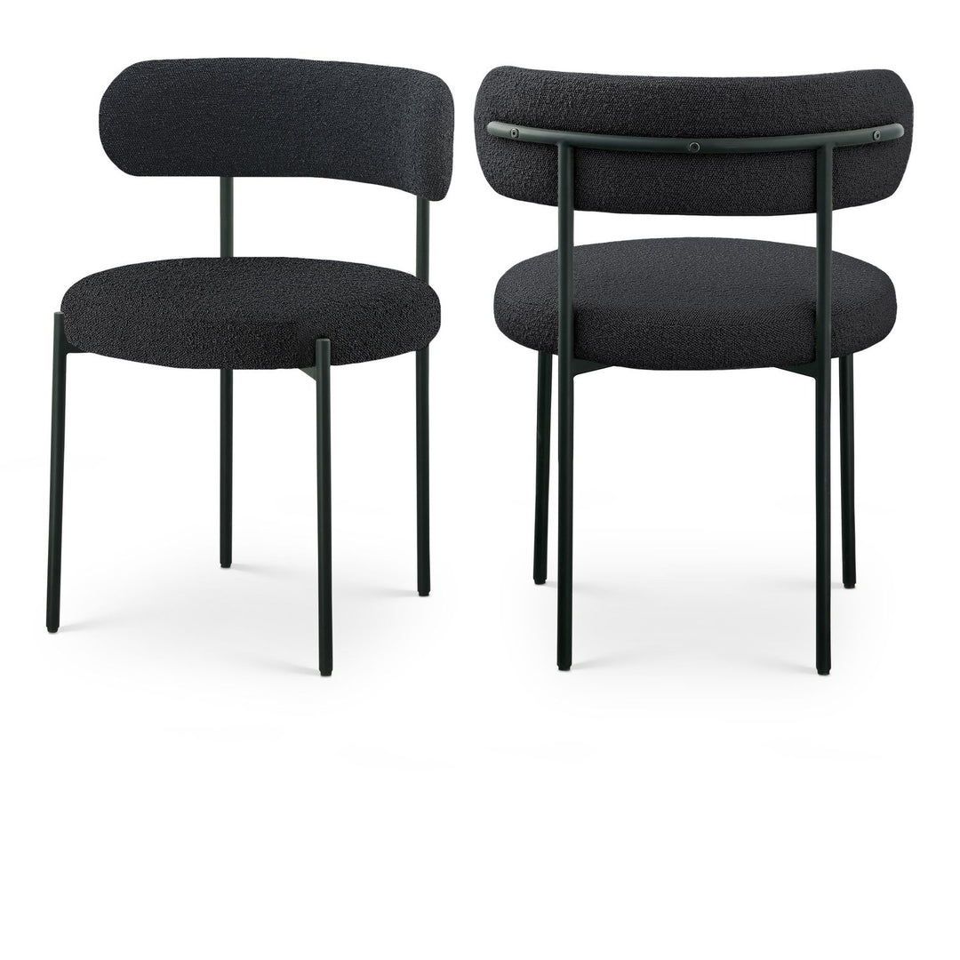 Beacon Black Boucle Fabric Upholstered Dining Chair