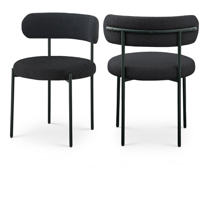Beacon Black Boucle Fabric Upholstered Dining Chair