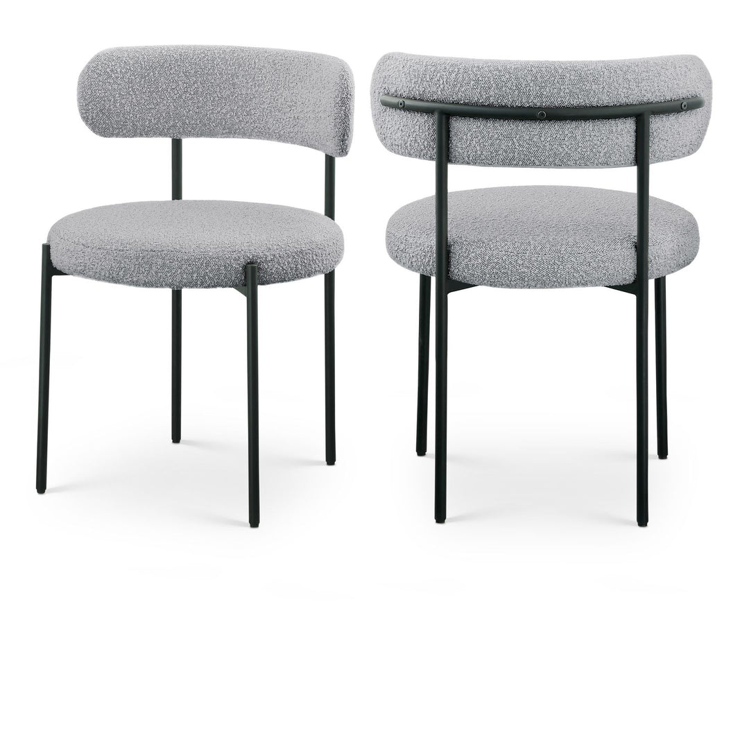 Beacon Grey Boucle Fabric Upholstered Dining Chair