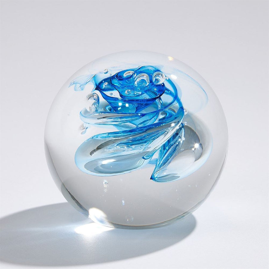Decorative Objects Swirl Paperweight-Blue