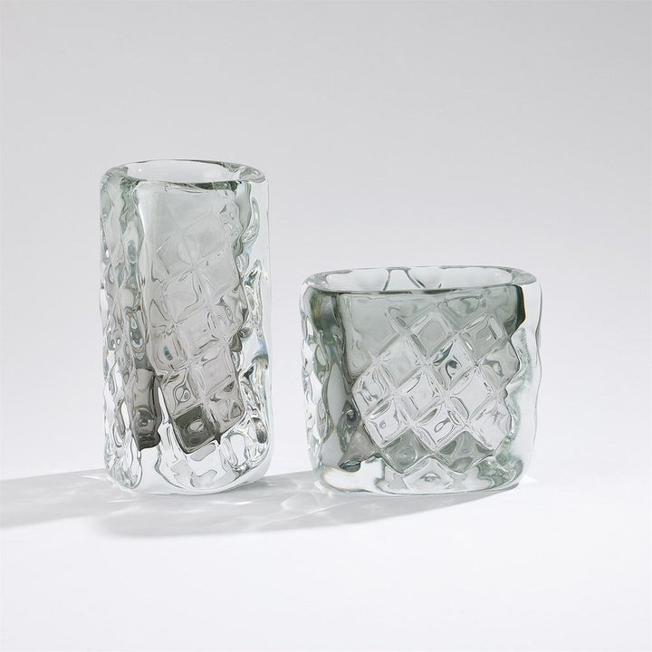 Quilted Vase-Grey-Tall