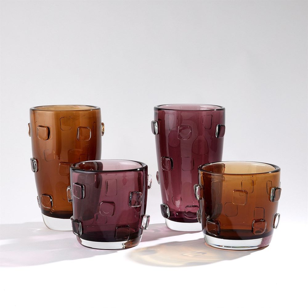 Ingot Vase-Plum-Lg