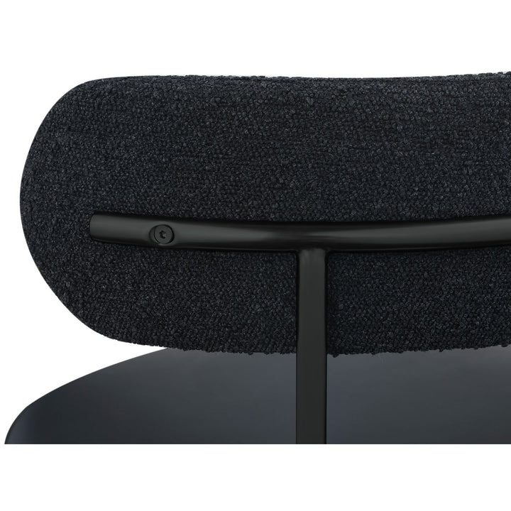 Beacon Vegan Leather And Boucle Fabric Upholstered Dining Chair — Black / Matte Black