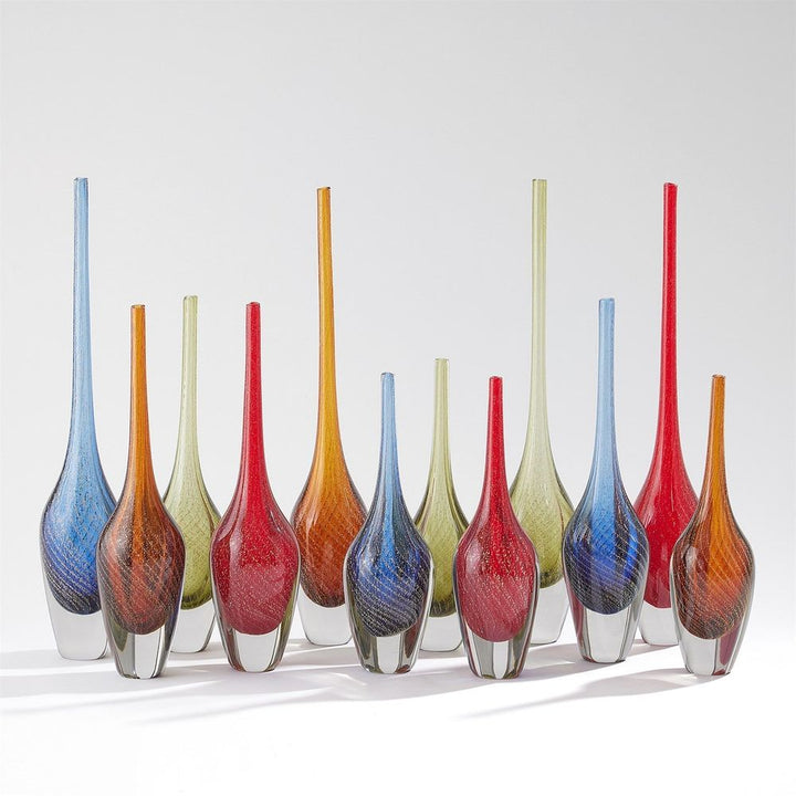 Vases Flecked Spire Bottle-Red-Sm