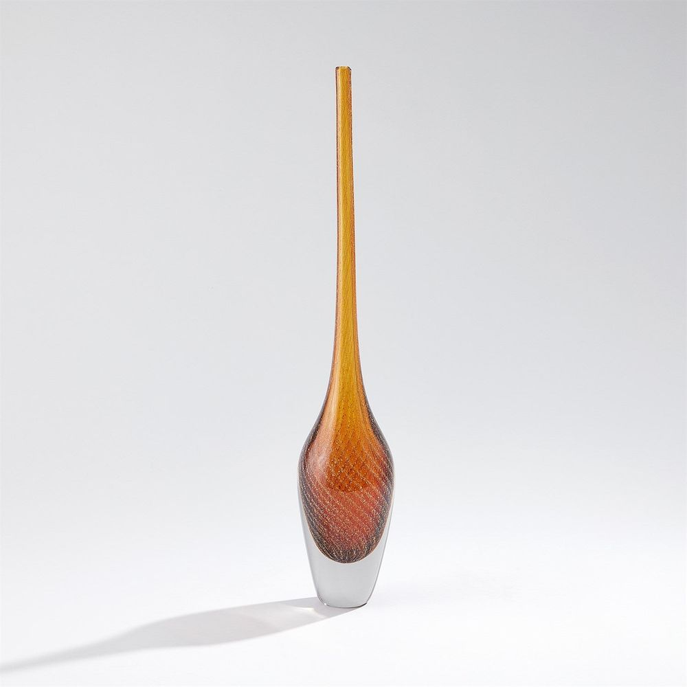 Vases Flecked Spire Bottle-Amber-Lg