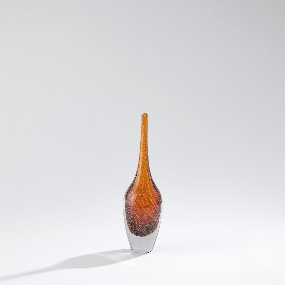 Flecked Spire Bottle-Amber-Lg