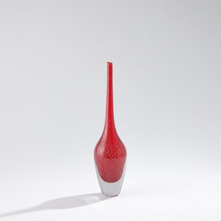 Vases Flecked Spire Bottle-Red-Lg