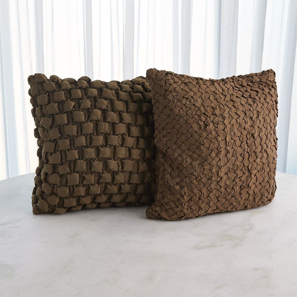 Diamond Ruche Pillow-Olive