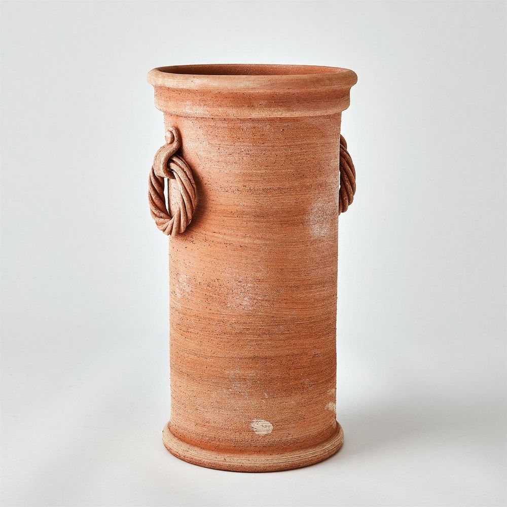 Decorative Objects Rope Handle Vessel-Terracotta