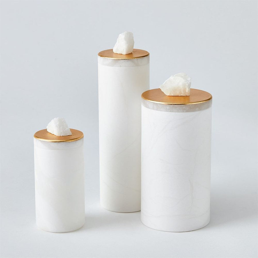 Jars Quarry Jar-White/Gold Leaf-Lg