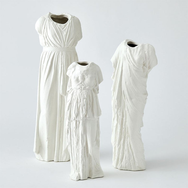 Greco Vase-Matte White-Lg