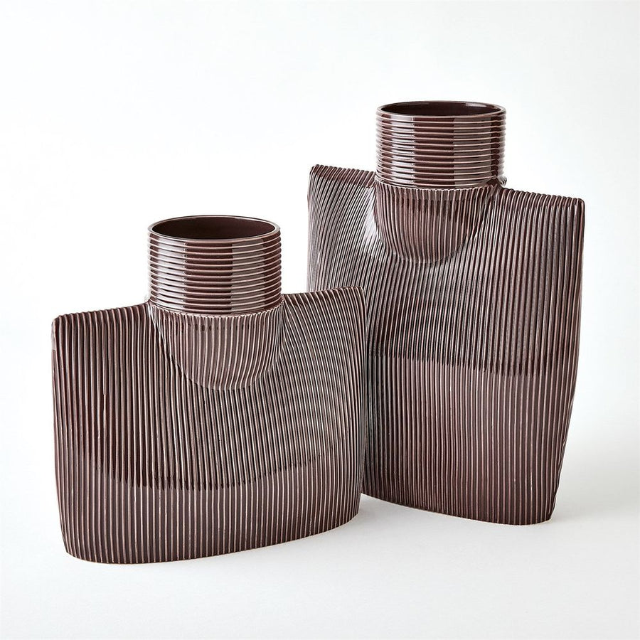 Vases Ribbed Collar Vase-Plum-Sm