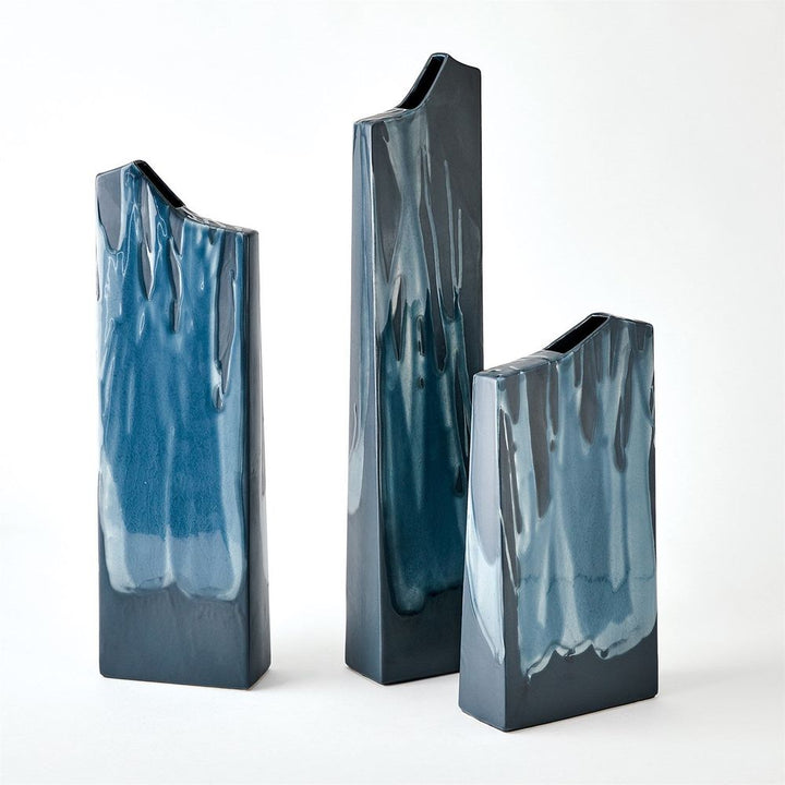 Column Splash Vase-Reactive Blue-Med